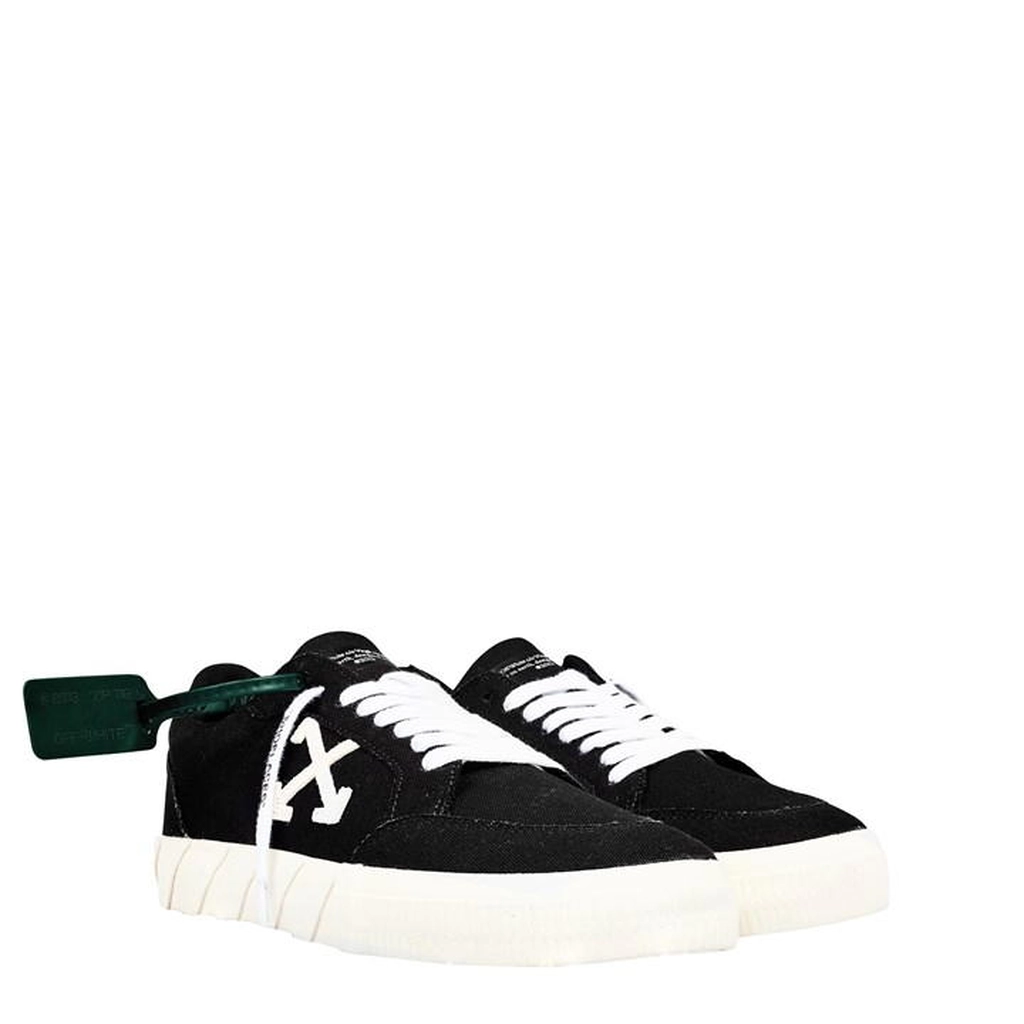Off White Low Vulcanised Canvas Trainers - Black